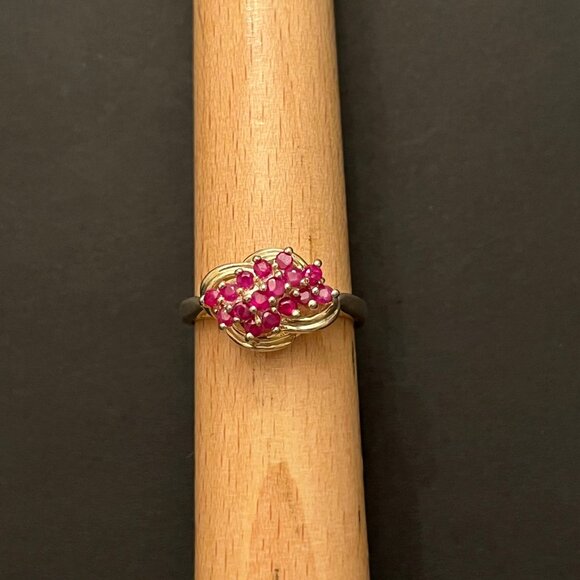 Multi-stone Ruby & Sterling Silver Ring, 8.5 - Picture 9 of 11